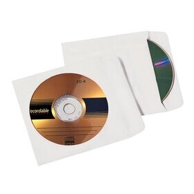 CD/DVD-Hüllen weiß, selbstklebend, mit Fenster, 2000 Stück