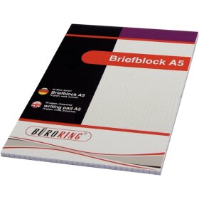 Briefblock, DIN A5, 50 Blatt, kariert, holzfrei, weiß, 70g/qm