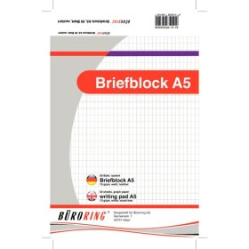 Briefblock, DIN A5, 50 Blatt, rautiert, holzfrei,...