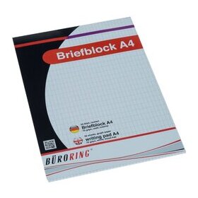 Briefblock, DIN A4, 50 Blatt, rautiert, holzfrei, weiß, 70 g/qm