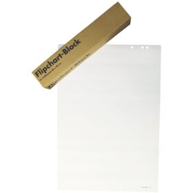 Flipchartblock, 68 x 99 cm, blanko/blanko, 20 Blatt holzfreies Papier, 70g/qm, Karton à 5 Stück