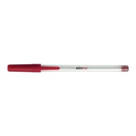 Einwegkugelschreiber mit Kappe in Schreibfarbe rot, Strichstärke M, 50 Stück