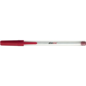 Einwegkugelschreiber mit Kappe in Schreibfarbe rot,...