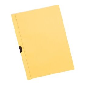 Klemmhefter DIN A4, gelb, Metallklemme, Fassungsvermögen 30 Blatt, transparenter Vorderdeckel