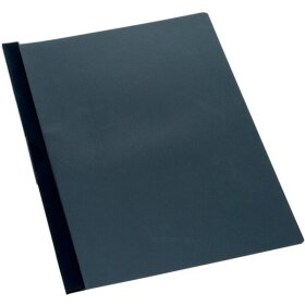 Klemmhefter DIN A4, schwarz, Metallklemme, Fassungsvermögen 30 Blatt, transparenter Vorderdeckel