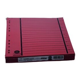 Trennblätter DIN A4, rot, vollfarbig, schwarzer Orgadruck, 100 Stück, 230g/qm RC Karton