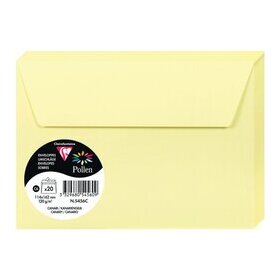 Briefumschlag Pollen, DIN C6, ohne Fenster, haftklebend, kanariengelb, 120g/qm, 20 Stück