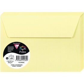 Briefumschlag Pollen, DIN C6, ohne Fenster, haftklebend, kanariengelb, 120g/qm, 20 Stück