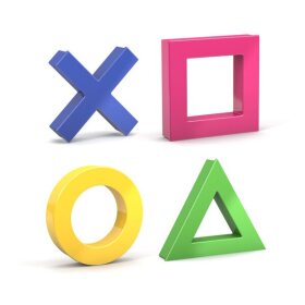 Mega Magnete, Mini, Inhalt je 1x Kreuz, Kreis, Dreieck, Quadrat, Packung à 4 Magnete