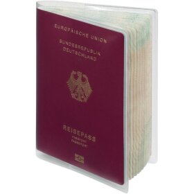 Ausweishülle für Reisepass, 189 x 129 mm, 2-teilig, transparent, 170 my, PP-Folie, dokumentenecht, 1 Beutel = 10 Stück