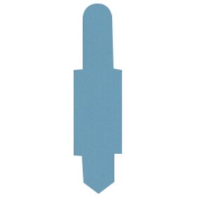Stecksignale 15 x 55 mm, PVC, zum Einstecken in Schlitzstanzungen bei Einstellmappen, 1 Pack = 100 Stück, hellblau