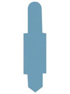 Stecksignale 15 x 55 mm, PVC, zum Einstecken in Schlitzstanzungen bei Einstellmappen, 1 Pack = 100 Stück, hellblau