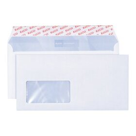 Briefumschlag DIN Lang, mit Fenster, haftklebend, weiß, 100g/qm, 500 Stück
