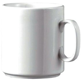 Kaffeebecher DIANE, Porzellan, weiß, stapelbar, 6er Set