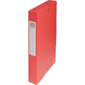 Archivboxen Exabox, 40 mm Rücken, für DIN A4, 250 x 330 mm, 700g/qm Echter Colorspan-Karton, rot