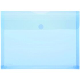 Sichttasche für Format DIN A4 quer, blau transparent, Dehnfalte, Klettverschluss, 249 x 330 x 0 mm (HxBxT)