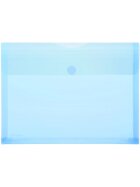 Sichttasche für Format DIN A4 quer, blau transparent, Dehnfalte, Klettverschluss, 249 x 330 x 0 mm (HxBxT)