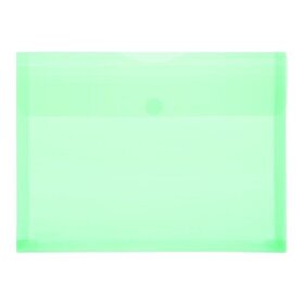 Sichttasche für Format DIN A4 quer, grün transparent, Dehnfalte, Klettverschluss, 249 x 330 x 0 mm (HxBxT)
