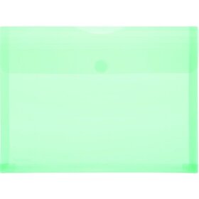 Sichttasche für Format DIN A4 quer, grün transparent, Dehnfalte, Klettverschluss, 249 x 330 x 0 mm (HxBxT)