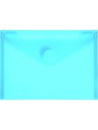 Sichttasche für Format DIN A6 quer, Klettverschluss, blau transparent, 125 x 176 x 0 mm (HxBxT)