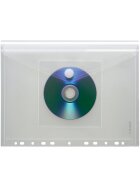 Sichttasche für Format DIN A4 quer, Abheftrand, CD-Tasche, klar transparent, 310 x 238/218 x 0 mm (HxBxT)