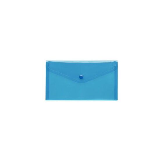 Sichttasche mit Druckknopf, für Format DIN  Lang, blau transparent, 125 x 225 x 0 mm (HxBxT)