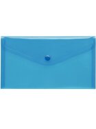Sichttasche mit Druckknopf, für Format DIN  Lang, blau transparent, 125 x 225 x 0 mm (HxBxT)