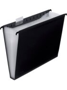 Hänge-Fächertasche, für DIN A4, 12 dehnbare Fächer, schwarz, 240 x 318 x 30 mm (HxBxT)