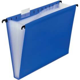 Hänge-Fächertasche, für DIN A4, 12 dehnbare Fächer, blau, 240 x 318 x 30 mm (HxBxT)