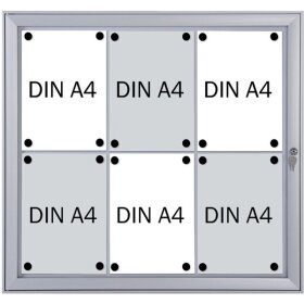 Aluminium-Schaukasten Security für 6x DIN A4,...