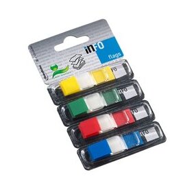Haftstreifen, 4 x 36 Streifen, Plastik, transparent,sortiert: gelb, grün, rot, blau,
