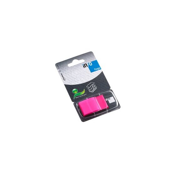 Haftstreifen, 25,4 x 47 mm, 50 Streifen, Plastik, transparent, pink