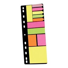 Info Sticky Notes Folder Set, Set bestehend aus: Haftmarker, Pfeile, Haftnotizen, sortiert: gelb, pink, orange, grün, rosa