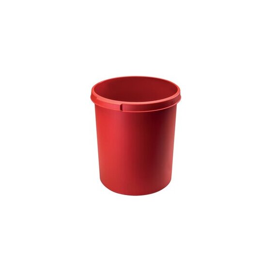 Papierkorb KLASSIK, rot, 30 Liter, mit 2 Griffmulden