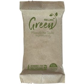 Green pflanzliche Seife HELLMA, 12g, Seife zur Hautreinigung von Händen und Körper, einzeln verpackt