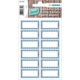 Haushaltsetiketten Neutral, weiß mit blauem Rand, 48 Etiketten, 4 Blatt
