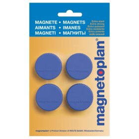 Magnete Discofix Magnum, 34 mm, geblistert, 4 Stück, dunkelblau