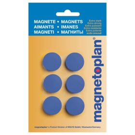 Magnete Discofix Hobby, 25 mm, geblistert, 6 Stück, dunkelblau