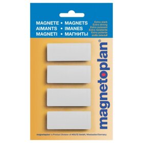 Magnete Discofix Block 2, 54 x 19 x 8 mm, geblistert, 4 Stück, weiß