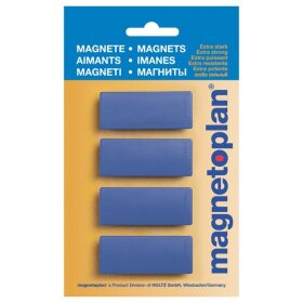 Magnete Discofix Block 2, 54 x 19 x 8 mm, geblistert, 4 Stück, dunkelblau