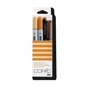 Layoutmarker Copic Ciao, Doodle Pack, braun, 4 Stück
