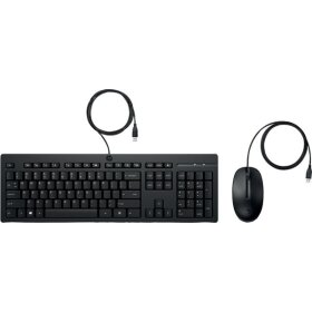 HP 225 Wired Keyboard & Mouse Combo, Plug-and-Play-USB-Konnektivität, schwarz