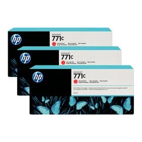 Tintenpatrone 771C, für HP Drucker, 3er Pack, 775 ml, chromatiert rot