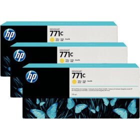 Tintenpatrone 771C, für HP Drucker, 3er Pack, 775 ml, gelb