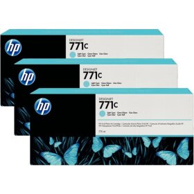 Tintenpatrone 771C, für HP Drucker, 3er Pack, 775 ml, hellcyan