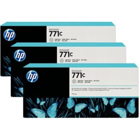 Tintenpatrone 771C, für HP Drucker, 3er Pack, 775 ml, hellgrau