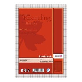 Briefblock, DIN A5, 50 Blatt, 70g/qm, recycling, kariert,