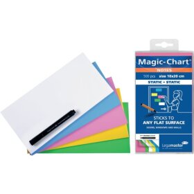 Magic Chart Notes 10 x 20 cm, haftet ohne Kleber, abwischbar, sortiert, 1 Pack = 500 Stück
