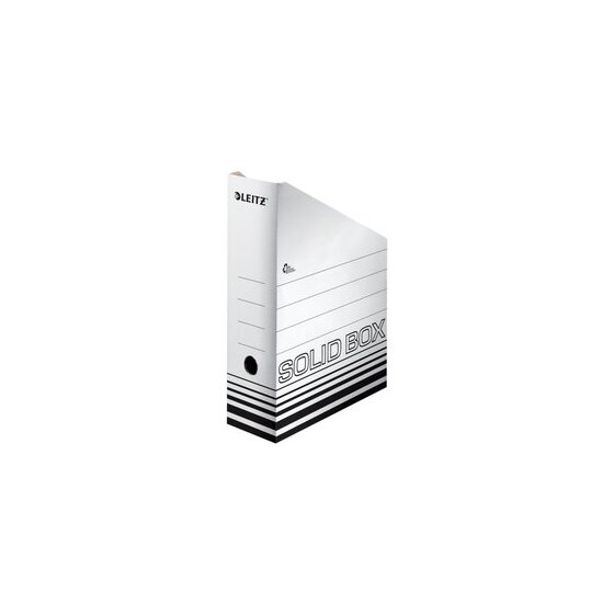 Archivstehsammler Solid DIN A4+, weiß, Fassungsvermögen: 900 Blatt, Beschriftungslinien auf dem Rücken, Wellpappe