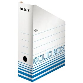 Archivstehsammler Solid DIN A4+, hellblau, Fassungsvermögen: 900 Blatt, Beschriftungslinien auf dem Rücken, Wellpappe